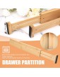 LQKYWNA Drawer Dividers Adjustable Bamboo Spring Loaded Drawer Dividers Organisers For Kitchen Dresser Bedroom Bathroom And Office - B098JSWT5MD