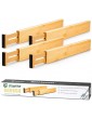 LQKYWNA Drawer Dividers Adjustable Bamboo Spring Loaded Drawer Dividers Organisers For Kitchen Dresser Bedroom Bathroom And Office - B098JSWT5MD