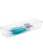 mDesign Kitchen Organiser Box – Storage Box for Drawers Cupboards Fridges and More – Drawer Storage Tray for Snacks Pastas Produce – Set of 6 – Clear - B01MYA5CW6U