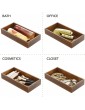 mDesign Set of 2 Storage Boxes – Multifunctional Wooden Storage Boxes for Cupboards Drawers and Work Surfaces – Open Kitchen Storage Made of Bamboo – 30.5 cm x 15.2 cm x 5.1 cm – Brown - B07W6XX88PI