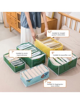 MJARTORIA Large Wardrobe Organiser with 9 Compartments with Handle Storage Boxes Organiser Boxes Drawers Organiser System Foldable for Jeans Sweaters Thin Coat Easy to Clean - B09TB6RBQJT