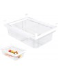 Refrigerator Organizer Storage Box Refrigerator Organizer Container Kitchen Fruit Food Transparent Storage Box Pull Out with Handle Fits Most Refrigerator Shelves - B09ZH8F5K2V
