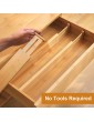 Ryqtop Bamboo Kitchen Drawer Dividers,Spring Loaded Adjustable Suitable for Kitchen,Dressing Table,Bedroom,Office,4-Pack,17.3-22 Inches - B08CKKHH38Z