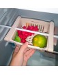 通用 Pack of 4 Fridge Drawer Organiser Fridge Extendable Storage Basket Fridge Organiser Drawer Storage Box for Vegetables Fruit Blue White Pink Beige - B09H3YV1C1C