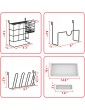 2-tier dish rack storage box with cutlery knife holder and cutting board holder Anti-rust cutlery drainer with removable drain plate for kitchen counter storage - B08S35PCPZC