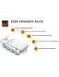 B&Z Black Wire Extra Large Dish Drainer Rack | Single Tier Rust Proof Heavy Duty Plastic Coated Spacious White Utensil Tray Cutlery Holder for Kitchen | Mat Black 48cm x 37.5cm x 11.5cm - B093L94SG2O