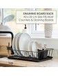 Calitek Dish Rack Drainer Kitchen Sink Countertop Dish Drying Draining Board with Removable Drip Tray and Utensil Holder Anti Rust Compact Design Black - B07D5J6Y1DJ