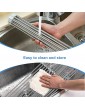 DIFCUL Roll Up Dish Drying Rack Over Sink Dish Rack Foldable Multi-Use Dish Drainers with Non-Slip Silicone and 304 Stainless Steel Pipe 43 x 32cm 16.9 x 12.6inch - B09JK5MJSRI