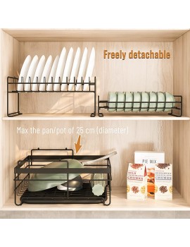 Dish Drainer 3 Tier Large Dish Drying Rack with Drip Tray Stainless Steel Sink Drainer Rack with Cup Cutlery Holder Plate Chopping Board Rack Draining Board for kitchen Counter Black - B09M78LW1QC