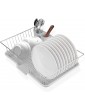 Dish Drainer Rack with Cutlery Holder Plate Dish Drying Rack with Drip Tray Kitchen Sink Countertop Dish Drying Draining Board with Removable Drip Tray and Utensil Holder - B08WX3JSHCP