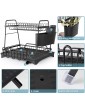 Dish Rack Cinimy 2 Tier Dish Drying Rack with Drainboard Stainless Steel Dish Drainer for Kitchen Countertop with Adjustable Swivel Spout Cup Holder Utensil Holder - B09PRS3XDGU