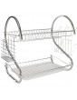 Dish Sink Drainer Dish Drying Rack Over Sink Dish Drainer Chrome with Removable Cutlery Holder Metal Holder,Dish Rack in Sink or On Counter Plate Rack Drainer for Kitchen - B09WX6D9GSV
