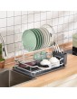 KINGRACK Aluminium 2 Tier Dish Drainer Rack Free Installation Dish Rack Collapsible Dish Drying Rack Plate Rack With Drip Tray and Cutlery Holder Drainer For Household Kitchen - B08W44JL8VF