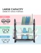 Kingrack Dish Drainer,3-Tier Dish Rack,Easy Assemble Large Capacity Dish Drying Rack with Side Mounted Utensil Holder and Cup Holder Organizing Dishes Kitchen Counter Top or Sink Side - B08CZ9FJ4RJ