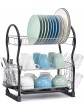 Kingrack Dish Drainer,3-Tier Dish Rack,Easy Assemble Large Capacity Dish Drying Rack with Side Mounted Utensil Holder and Cup Holder Organizing Dishes Kitchen Counter Top or Sink Side - B08CZ9FJ4RJ