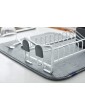 Kingrack Dish Drying Rack Aluminum Dish Drainer Compact Dish Rack with Microfiber Dish Drying Mat Absorbent for Extra draining Plate Rack Sink Drainer with Cutlery Holder for Kitchen Countertop - B07KDY8C31N