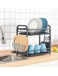Kingrack Dish Drying Rack,Dish Rack 2 tier,Dish Drainers with Drip Trays,Cutlery Holder,Cup Holder Cutting Board Holder & Mini Draining Board,Large Dish Drainer Rack for Kitchen Countertop or Sink - B08X2BHDKPJ
