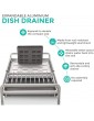 LIVIVO Aluminium Expandable Dish Drainer Crockery Cutlery Dish Sliding Drying Rack with Drip Tray Spout Utensils Holder Draining Board For Kitchen Sink Countertop Plates Cups Glasses Tidy Organiser - B08JQGQDSCO