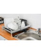 LIVIVO Aluminium Expandable Dish Drainer Crockery Cutlery Dish Sliding Drying Rack with Drip Tray Spout Utensils Holder Draining Board For Kitchen Sink Countertop Plates Cups Glasses Tidy Organiser - B08JQGQDSCO