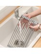 Roll Up Dish Drying Rack Kitchen Over Sink Dish Drying Racks Deecam Heat Resistant Mat with FDA Grade Non-Slip Silicone and 304 Stainless Steel Pipe Multi-Use Dish Drainers 42 x 28.5cm - B08Z874PQDC