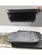 SAMMART Collapsible Dish Drainer with Tray Foldable Drying Rack Set Portable Dinnerware Organizer Space Saving Kitchen Storage Tray Grey Black 1 - B08BLDZFRFH