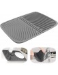 Silicone Dish Drying Mat Large Draining Mat Eco-Friendly Drainer Mat Heat Resistant Pot Mat Dishwasher Safe Trivet 17''X13'' Gray - B083WGPR38H