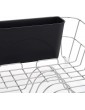 simplywire Dish Drainer Anti Rust Drying Rack – Chrome with Black Cutlery Basket - B0796WZSCNW