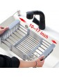 Stainless Steel Small Dish Drainer Rack with Retractable Arm,Compact Metal Dishes Drying Basket,Expandable Anti Rust Washing Up Rack Drainer for Kitchen Sink or Countertop（Grey） - B092MBDWD4N