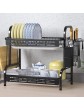 UMDONX Dish Drying Rack Dish Rack 2 Tier Dish Drainer Rack With Drip Tray Compact Dish Drainer for Kitchen - B09JVRJDB8B