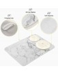 White Gray Marble Stone Dish Drying Mat 16x18 inch Drying Pad Dish Drainer Mat Protector for Kitchen Countertops Counter - B08JTRNGD7E