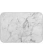 White Gray Marble Stone Dish Drying Mat 16x18 inch Drying Pad Dish Drainer Mat Protector for Kitchen Countertops Counter - B08JTRNGD7E