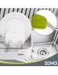 zova Premium Stainless Steel Dish Drying Rack with Swivel Spout Dish Drainer Utensil Organizer for Kitchen– Medium White &Green - B078M1L2WGN