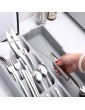1PCS Kitchen Drawer Organizer 8 Compartment Tray Plastic Utensil Box Retractable Utensil Case Suitable for Cutlery Spoons Knives and Forks - B0969KF6DDZ