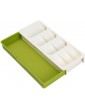 1PCS Kitchen Drawer Organizer 8 Compartment Tray Plastic Utensil Box Retractable Utensil Case Suitable for Cutlery Spoons Knives and Forks - B0969KF6DDZ