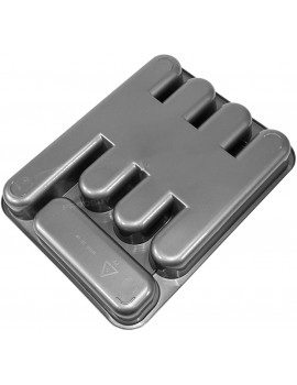 5 Compartment Grey Plastic Cutlery Tray - B082XC3BSGQ