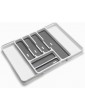 Addis Expandable Drawer Organiser Cutlery Utensil Tray with 6 8 Compartment Holders White Grey 34 58.5 x 41.5 x 5 cm - B07DJC64JMV