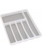 Addis Premium Soft touch 6 Compartment kitchen Cutlery Drawer Utensil Organiser Tray White & Grey new 6 Sections - B09RQXHVS8Y