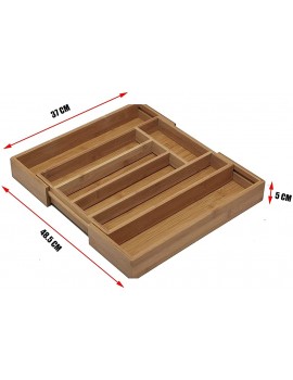 ADEPTNA Environmentally Friendly Organic Bamboo Extending Cutlery Drawer Tray Large Size 5 to 7 Compartments to fit your cutlery - B09MNW9RLYZ