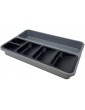 Cutlery Tray 6 Compartments Cutlery Organiser Plastic Drawer Organiser For Home Kitchen Office Anti-Slip Utensils Tray For Spoon Fork Knife HTUK® Grey Black - B09Z452DS1L