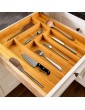 Harcas Bamboo Cutlery Tray. 6-8 Compartment Utensil Holder for Kitchen Drawer. Large Extendable Size Organiser for Knife Forks and Cutlery - B07C91RXV7S