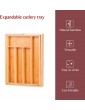 iTrend Natural Bamboo Cutlery Tray – Utensils Holder Storage Drawer Organizer for Kitchen – Expandable Adjustable 5 to 7 Compartments - B08Q8CWT2ZA