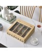 KIRIGEN Wooden Utensils Cutlery Tray Storage Box with Lid Kitchen Cutlery Organizer Holder with 4 Compartments for Kitchen Accessories Natural - B09H2LJG8MA