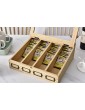 KIRIGEN Wooden Utensils Cutlery Tray Storage Box with Lid Kitchen Cutlery Organizer Holder with 4 Compartments for Kitchen Accessories Natural - B09H2LJG8MA