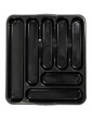 Large 7 Compartment Plastic Cutlery Holder Tray Drawer Organiser Midnight Black - B09VSZ559CU