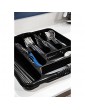 Large 7 Compartment Plastic Cutlery Holder Tray Drawer Organiser Midnight Black - B09VSZ559CU