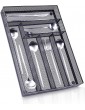 Metal Kitchen Cutlery Tray Organiser Rack Holder Drawer Insert Tidy Storage Non-Slip 6 Compartments Black - B08JLQMX3CS