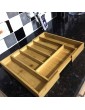 Organic Bamboo Cutlery Tray Multipurpose Storage organiser for Drawers Space Saving 5-7 Extendable Compartments Size: 5x48.5x37cm - B076Q7SX9LD