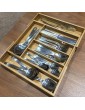 Organic Bamboo Cutlery Tray Multipurpose Storage organiser for Drawers Space Saving 5-7 Extendable Compartments Size: 5x48.5x37cm - B076Q7SX9LD