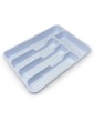 PLASTIFIC Large CUTLERY TRAY Flatware Organiser Strong Plastic Drawer Sliding Tidy Cutlery Drawer Tray | Kitchen Storage Utensils and Knives Organizer 33 x 24 x 4.3 White - B07PQJQWMJB