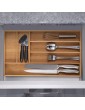 Relaxdays Cutlery Tray 6 Compartments Bamboo Cutlery & Kitchen Utensils Slim Drawer Box 5 x 27.5 x 46 cm Natural - B08VDDKRDSO
